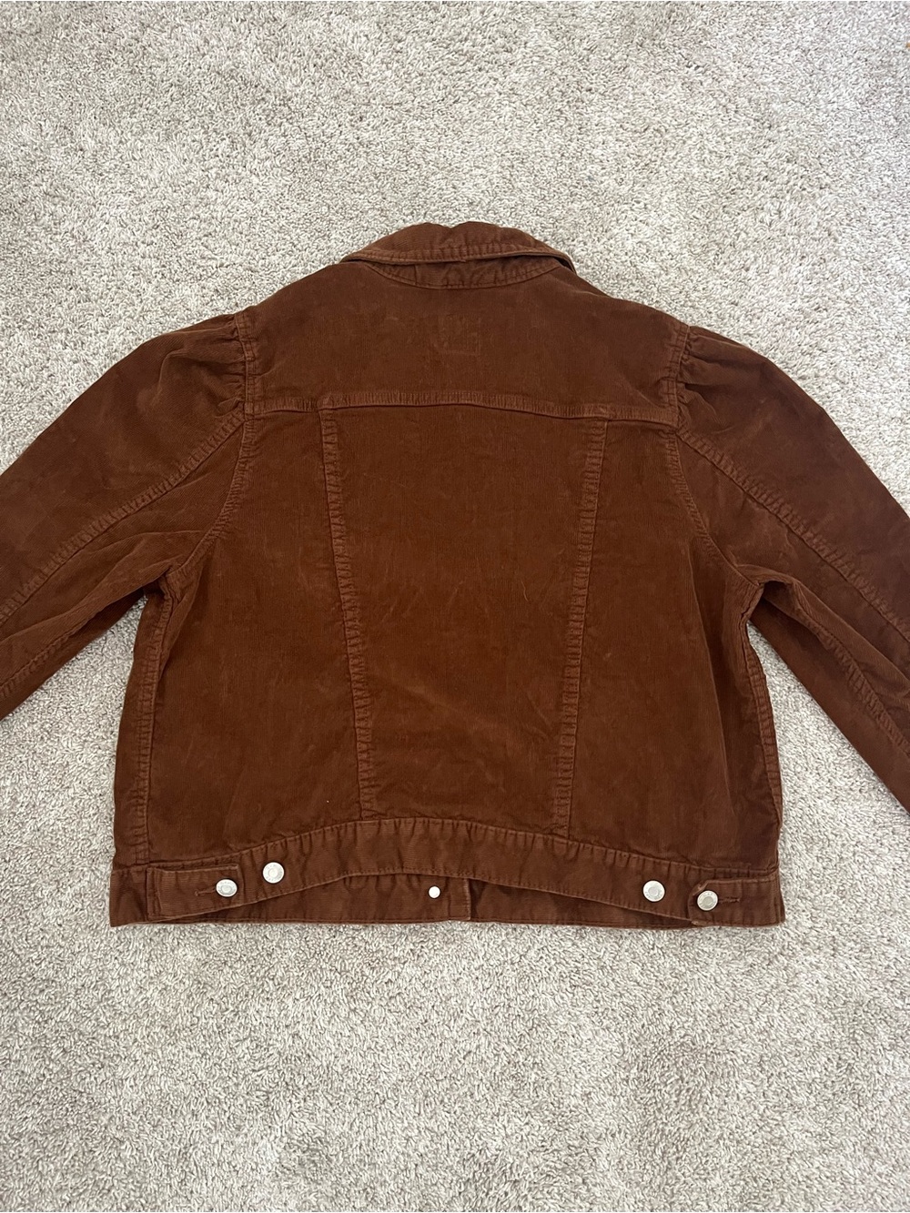 Gap Women's Brown Puff Sleeve Icon Corduroy Trucker Jacket Size XL Y2K 90s - Picture 11 of 11